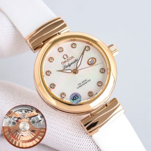 Exquisite Omega Ladymatic Bird's Nest Super Clone Watch for Women 1035661947 - front view | De Ville Ladymatic