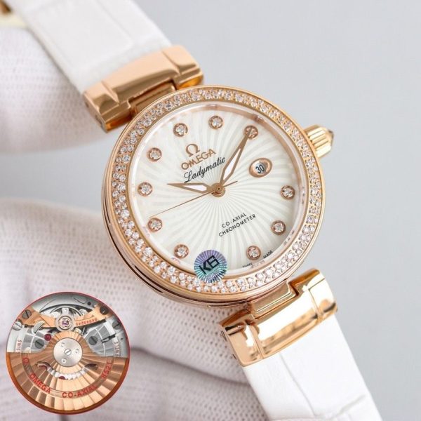 Exquisite Omega Ladymatic Super Clone Watch for Women | Cash on Delivery 1043585097 - front view | De Ville Ladymatic