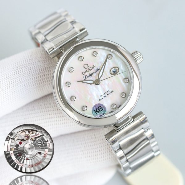 Premium Omega De Ville Ladymatic Super Clone Watch for Women 979724130 - front view | De Ville Ladymatic