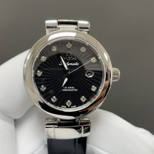 Omega Ladymatic Bird's Nest Super Clone Watch for Women with COD 1123207335 - front view | De Ville Ladymatic
