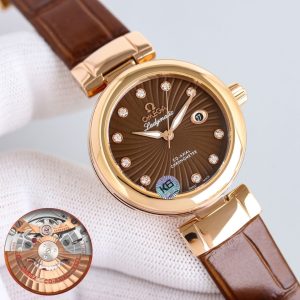 Exquisite Omega Ladymatic Bird's Nest Super Clone Watch for Women 1035661947 - side view | De Ville Ladymatic